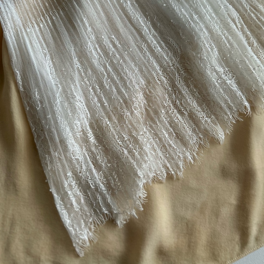 Kobi Halperin Veruka Blouse Silk Sheer Sleeve Off the Shoulder Cream White Med - Picture 7 of 14